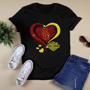 Usc Trojans Sc Heart Hd Motor Cycles T-Shirt