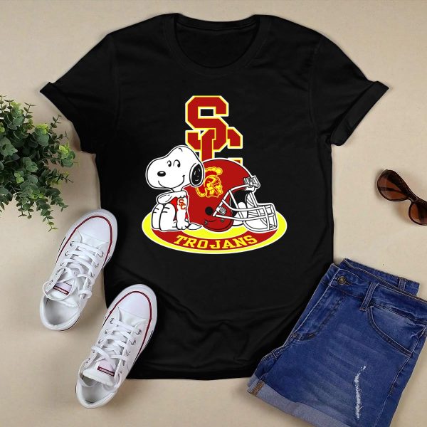 Usc Trojans Snoopy Football Helmet T Shirt 1 1