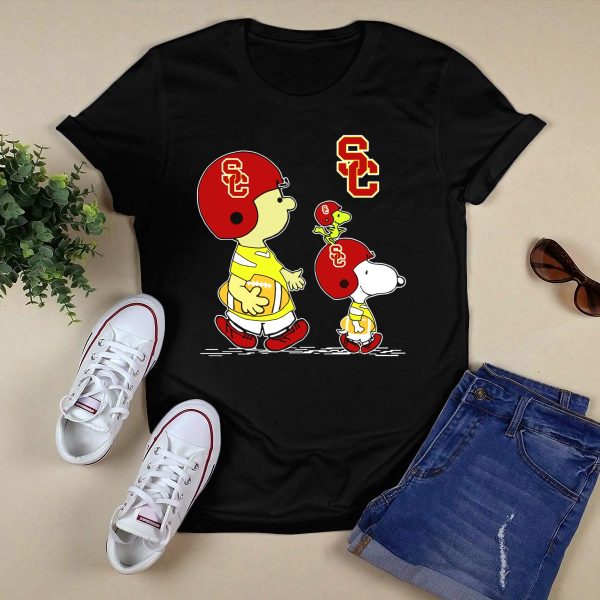 Usc Trojans Snoopy Football Woodstock Peanuts Characters T Shirt 1 1