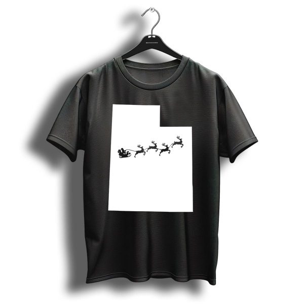 Utah Map Santa Sleigh Reindeer Christmas T Shirt 1 t shirt 1