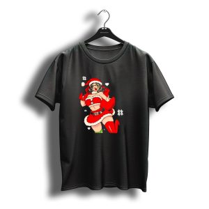 Uwu Santa Outfit With Snowflakes And Hearts Christmas T-Shirt