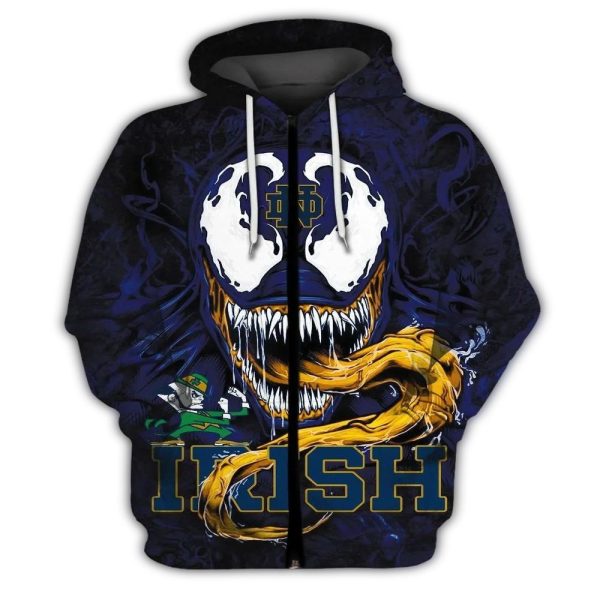 Venom With Notre Dame Fighting Irish AOP Hoodie 1
