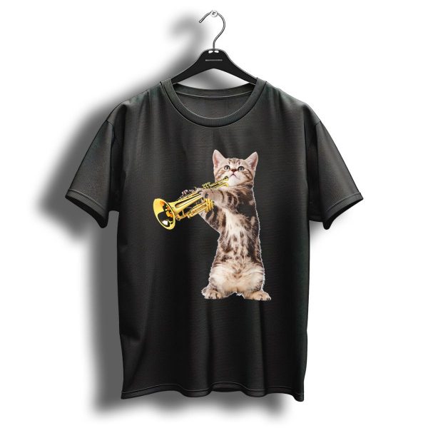 Vintage Cat Playing Trumpet For Birthday Christmas T Shirt 1 t shirt 1