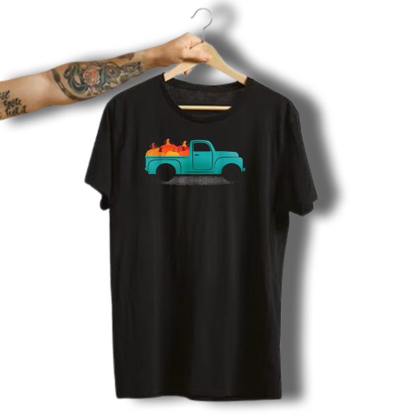 Vintage Fall Pumpkin Truck Funny Halloween Party T Shirt t shirt 1 1