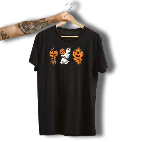 Vintage Halloween Blow Molds Pumpkin Ghost Trio T Shirt t shirt 1 1