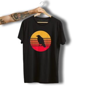 Vintage Halloween Crow Raven Sunset T-Shirt