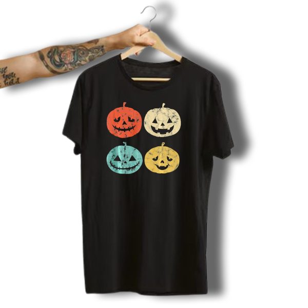 Vintage Pumpkin Funny Halloween Jack O Lanterns T Shirt t shirt 1 1