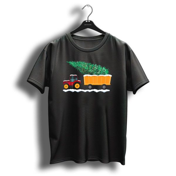Vintage Tractor Hauling Big Christmas Tree Wagon T Shirt 1 t shirt 1