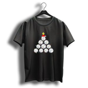 Volleyball Christmas Tree Volleyballs Lights Star Funny Varsity Girls T-Shirt