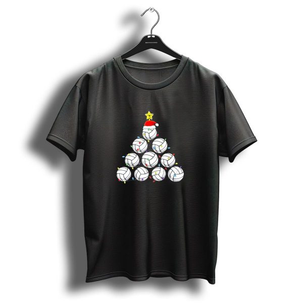 Volleyball Christmas Tree Volleyballs Lights Star Funny Varsity Girls T Shirt 1 t shirt 1
