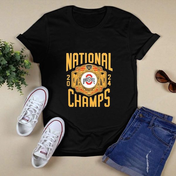WWE X Ohio State Buckeyes National Champs 2024 T Shirt Style 1 Black 1