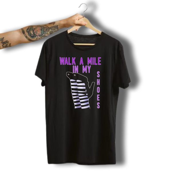 Walk A Mile In My Witch Shoes Striped Socks Halloween T Shirt 1 t shirt 1