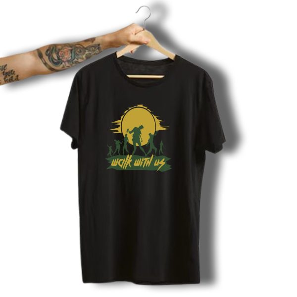 Walk With Us Halloween Ghost Pumpkin Candy Zombies T Shirt t shirt 1