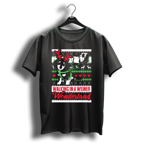 Walking In A Weiner Wonderland Dachshund Reindeer Christmas T Shirt 1 t shirt 1