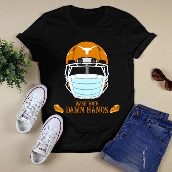 Wash Your Damn Hands Texas Longhorns Football Helmet Face Mask Soap Bars T Shirt Style 1 Black 1