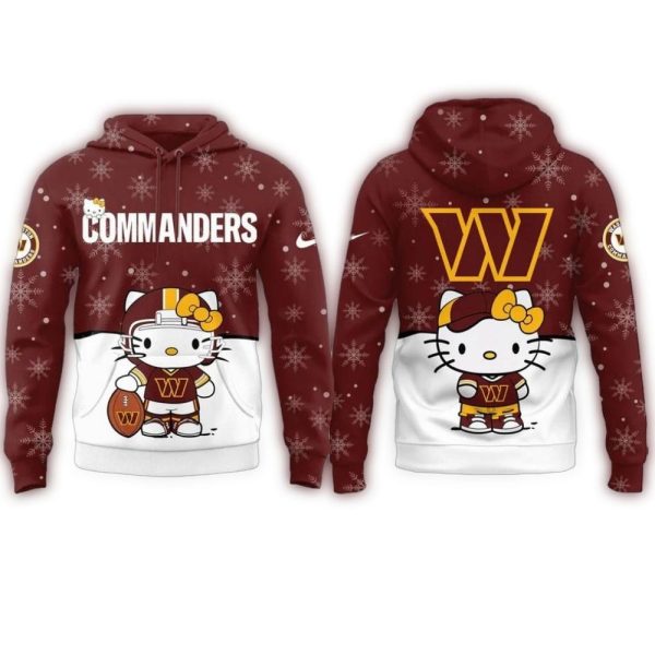 Washington Commanders Hello Kitty AOP Hoodie 1