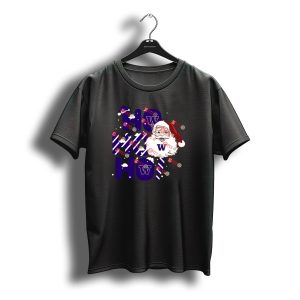Washington Huskies Ho Ho Ho Santa Claus Christmas T-Shirt