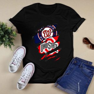 Washington Nationals Ohio State Buckeyes Logo Fusion T Shirt