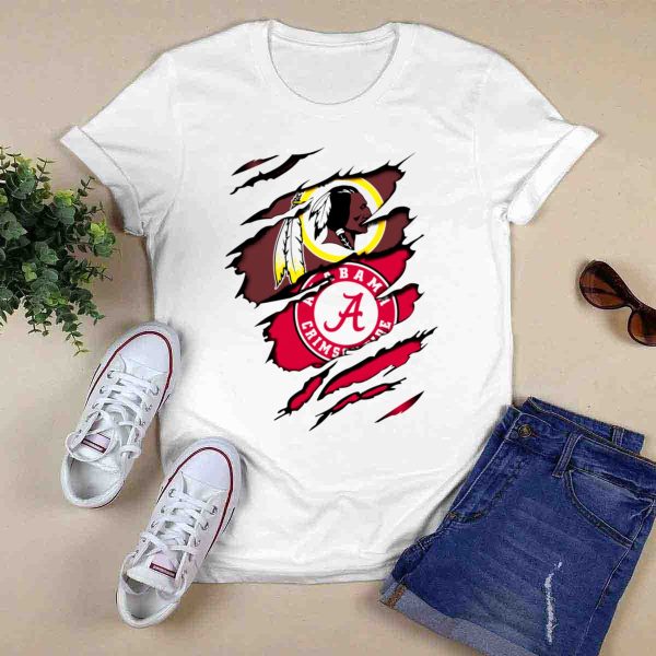 Washington Redskins Alabama Crimson Tide T Shirt Style 1 0