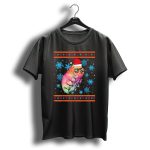 Water Bear With Santa Hat And Cool Sunglasses Surrounded By Colorful Snowflakes For Christmas Tardigrade Lovers T-Shirt