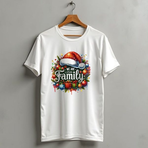 We Are Family Christmas 2024 Santa Hat Ornaments Presents Festive Crew T Shirt 1 t shirt 1