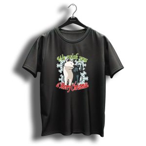 We Wish You A Merry Christmas Cute Cats Snowflakes T-Shirt