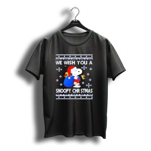 We Wish You A Snoopy Christmas Santa Hat And Gifts Peanuts Holiday T-Shirt