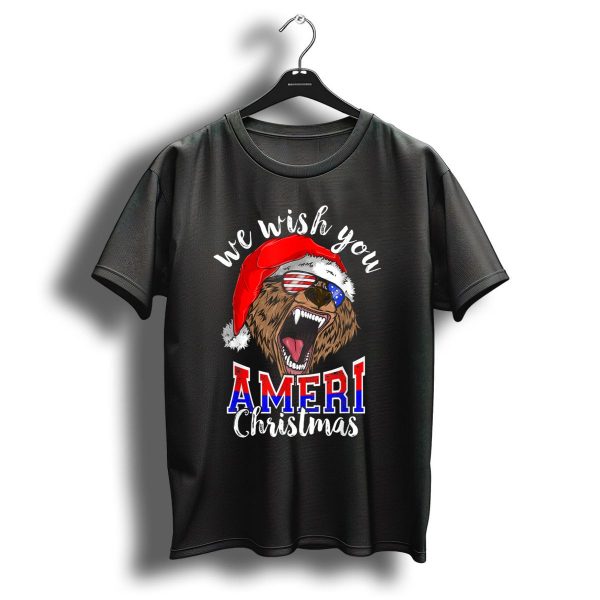 We Wish You Ameri Christmas Santa Bear Usa T Shirt 1 t shirt 1