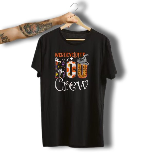 Web Developer Boo Crew Halloween Party Spooky Web Developer Ghosts Pumpkins Witch Hat T Shirt t shirt 1