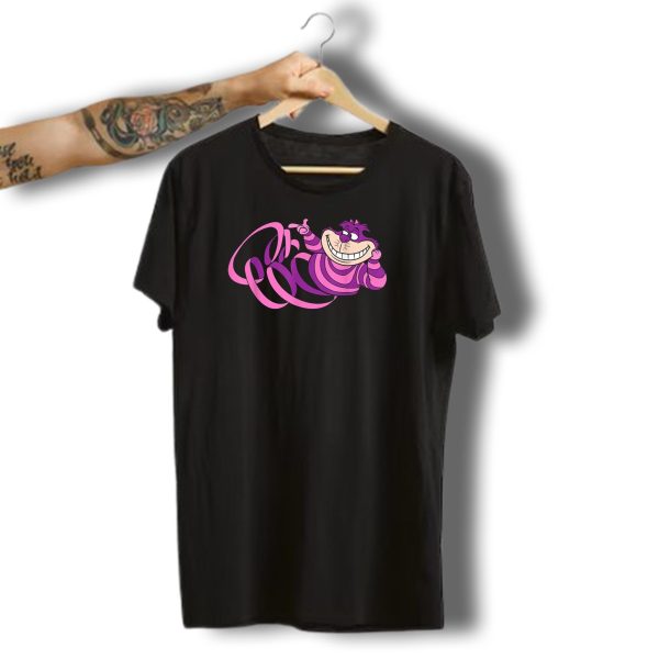 Weird Cheshire Cat Mad Pink Spiral Halloween T Shirt t shirt 1