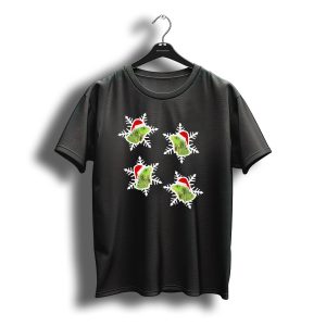 Weird Christmas Iguana Snowflake Santa Hat T-Shirt