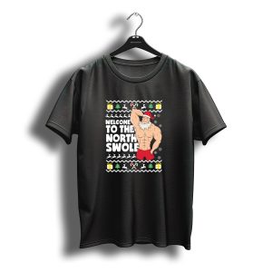 Welcome To The North Swole Muscle Santa Christmas Gifts Trees Snowflakes T-Shirt