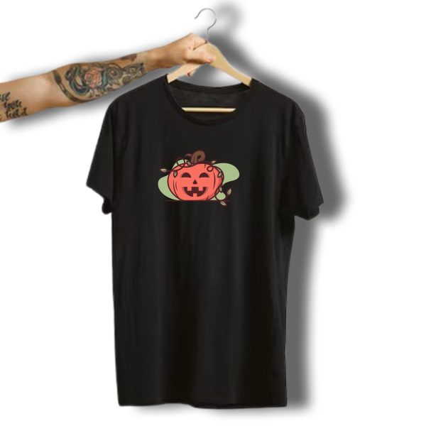 Welcoming Halloween Pumpkin With Vines And Leaves T Shirt t shirt 1