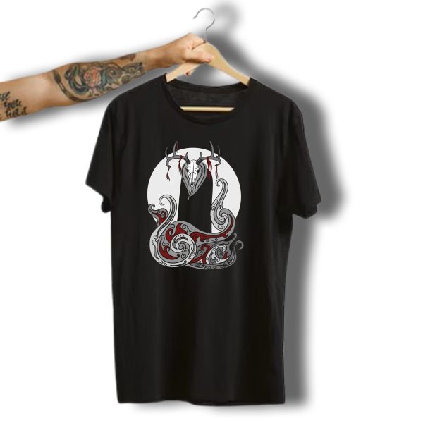 Wendigo Halloween Algonquian Folklore Horror Skull Cloak Spooky Antlers T Shirt t shirt 1
