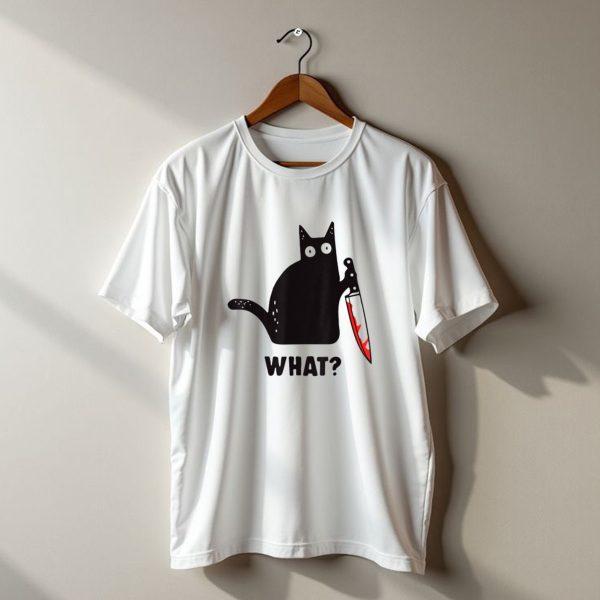 What Cat Horror Halloween Cat T Shirt t shirt 1