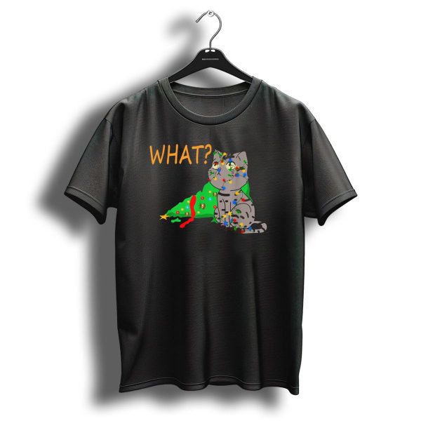 What Funny Black Cat Christmas Tree T Shirt 1 t shirt 1