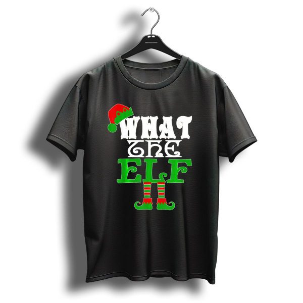 What The Elf Christmas Hat And Striped Stockings T Shirt 1 t shirt 1