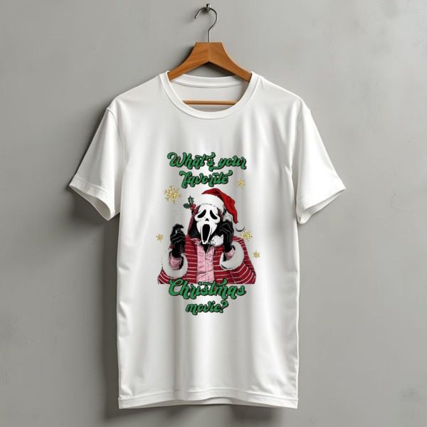 Whats Your Favorite Christmas Movie Santa Skeleton Ghost Face Costume T Shirt 1 t shirt 1