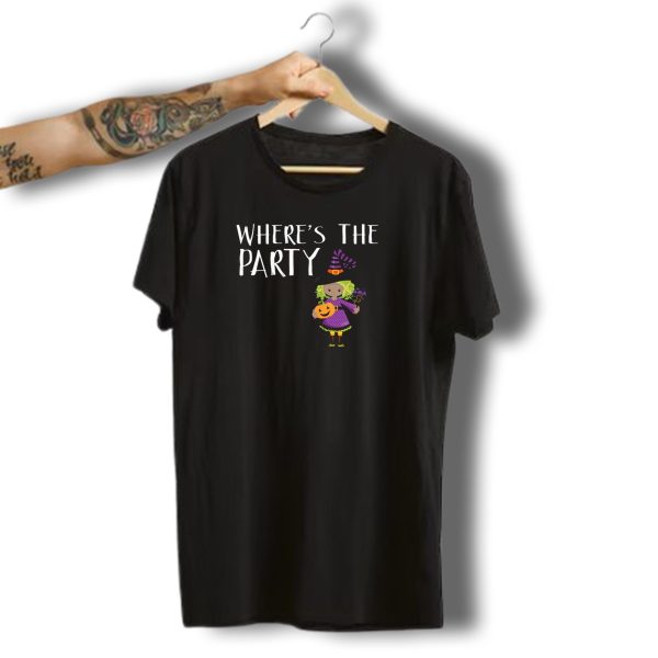 Wheres The Party Witch Pumpkin Halloween Magic T Shirt t shirt 1