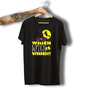 Which Witch Is Which Halloween Teacher Witch Hat And Flying Witch T-Shirt
