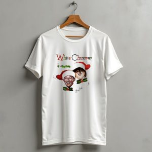 White Christmas With V And Bing Crosby Santa Hats And Holly T Shirt