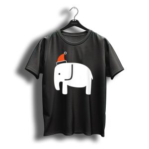 White Elephant Santa Hat Christmas T-Shirt