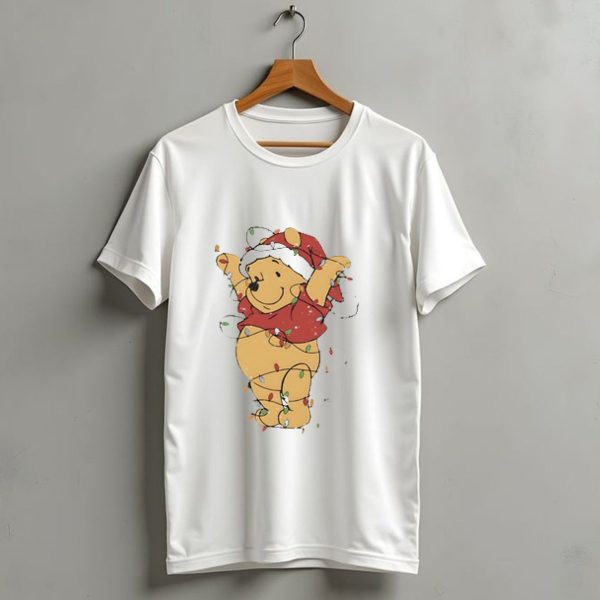 Winnie The Pooh Christmas Lights Santa Hat Holiday T Shirt 1 t shirt 1