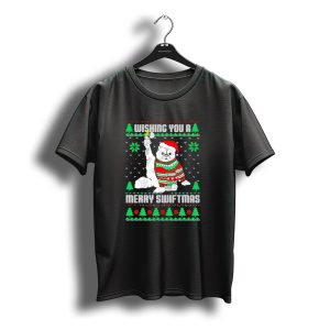 Wishing You A Merry Swiftmas Cat Santa Ugly Christmas T-Shirt