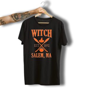 Witch Halloween Est 1692 Salem Ma Brooms And Cauldron T-Shirt