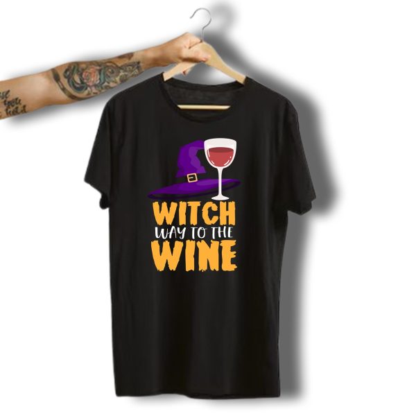 Witch Hat Purple Wine Glass Halloween Fun T Shirt 1 t shirt 1