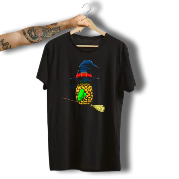Witch Pineapple Funny Halloween Horror Scary Broomstick Hat T Shirt t shirt 1 1