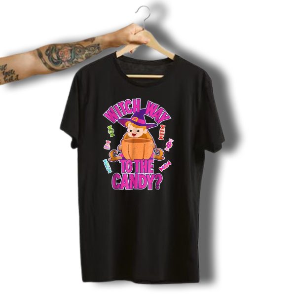 Witch Way To The Candy Halloween Pumpkin With Sweets T Shirt t shirt 1