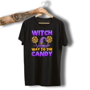 Witch Way To The Candy Halloween Witch Hat Costume T-Shirt