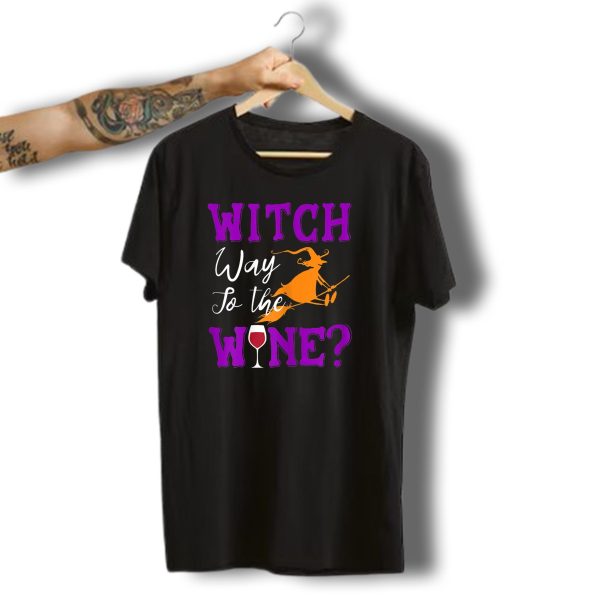 Witch Way To The Wine Halloween Women Booze Broom T Shirt 1 t shirt 1